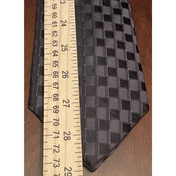 Perry Ellis Portfolio Black 100% Silk Men’s Neck Tie Made In China - Picture 5 of 9